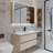 Simple light luxury cream style bathroom cabinet