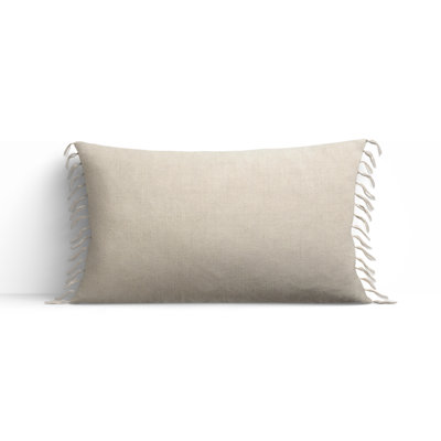 Sharron Tassels Linen Lumbar Throw Pillow