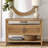 Lily Pond Naomi Wood Storage Console Table with 2 Natural Cane Doors