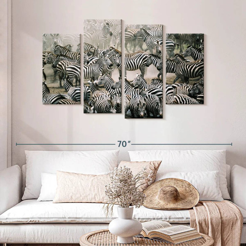 Brampt Zebra Herd, 32" H x 52" W
