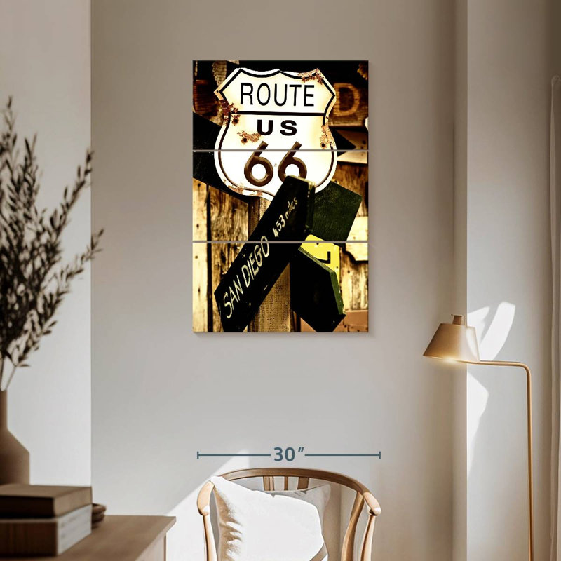 Panneau Mehar Route 66, H 32 po x l 20 po