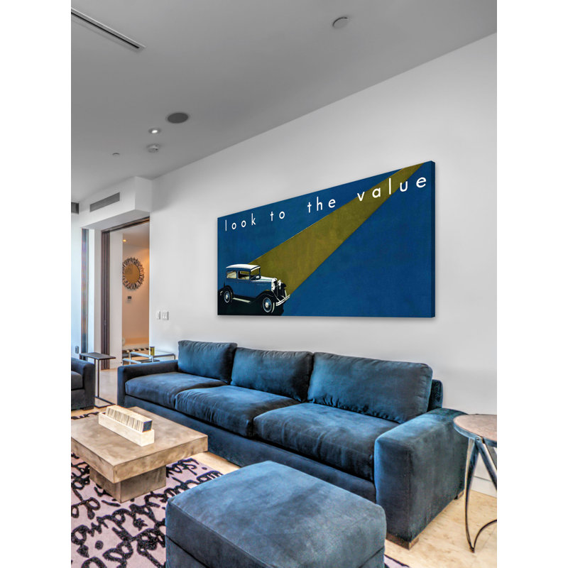 Vintage Travel Look To The Value - Wrapped Canvas Print, 30cm H x 61cm W