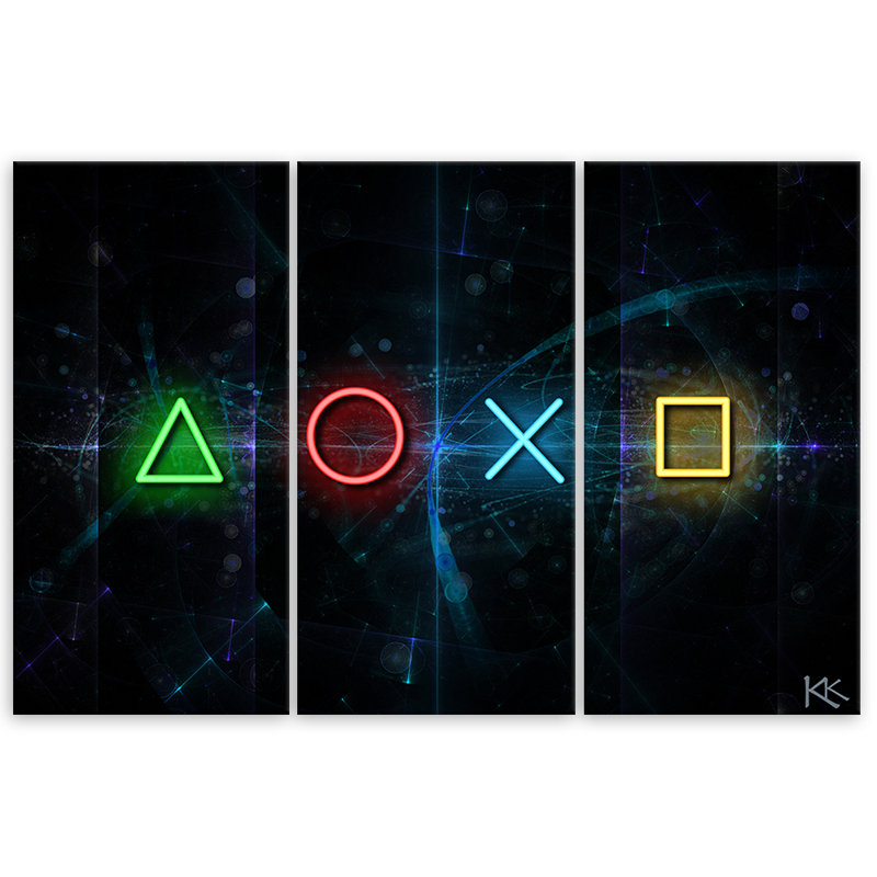 Buttons For The Controller - 3 Piece No Frame Print on Canvas, 100cm H x 150cm W