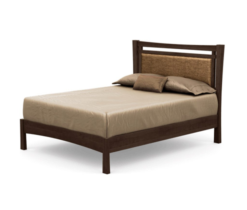 Lit plateforme tapissier Monterey, Très grand, Natural Cherry, Ebony