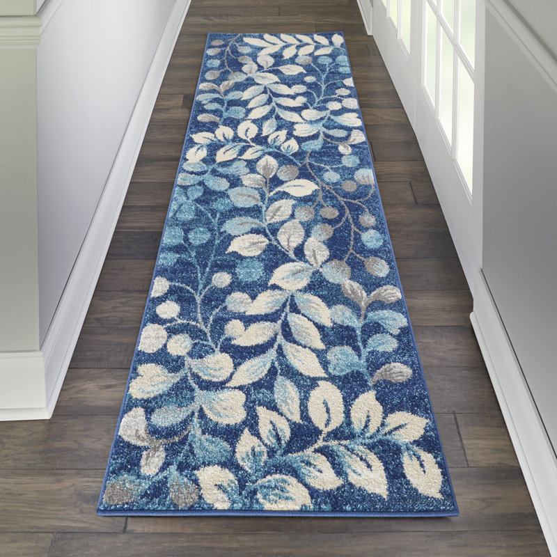 Tapis bleu marine, Tapis de couloir 2 pi 3 po x 7 pi 3 po