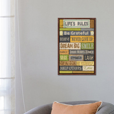 Life's Rules by Conrad Knutsen - Print on Canvas