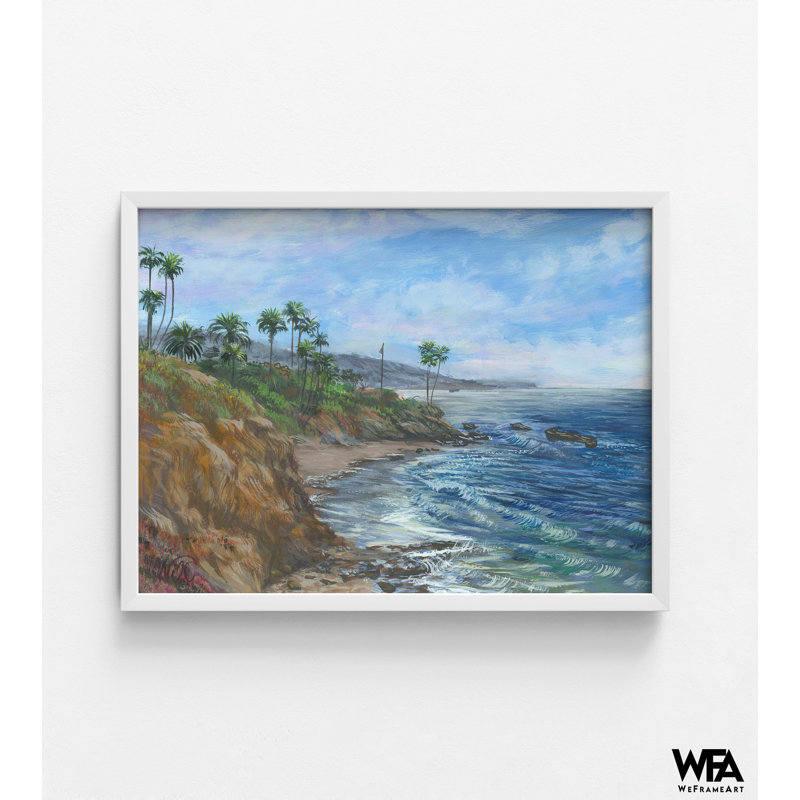 Rustique, plage, thème, maison d'été, Laguna Beach, reproduction d'art, Laguna Beach, Californie, reproduction d'art, Blanc