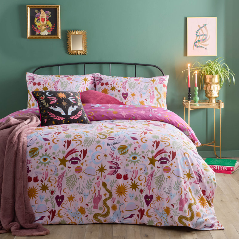 Furn Enchanted Printed Reversible Duvet Sets, Double Duvet Cover Set +  2 Standard Pillowcases