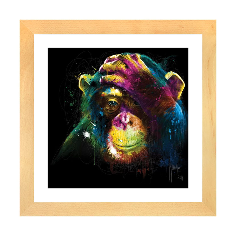 Reproduction d’art graphique, "Darwin preoccupations" par Patrice Murdock, Blanc, H 16 po x l 16 po x p 1 po