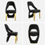 Ensemble de 2 chaises de salle à manger luxueuses en velours noir moderne avec pieds en acier inoxydable doré poli