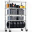 Étagère en acier au carbone 6 avec 6 tablettes réglables et 360 roues, support vertical pour garage - l 47,2 po x P 17,7 po H 76,7 po