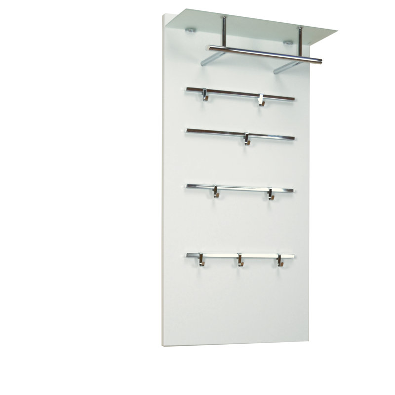 Abeyta 8 - Hook Wall Mounted Coat Rack, White and Milk