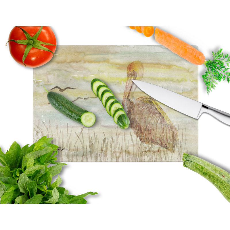 Caroline's Treasures Glass Pelican Cutting Board