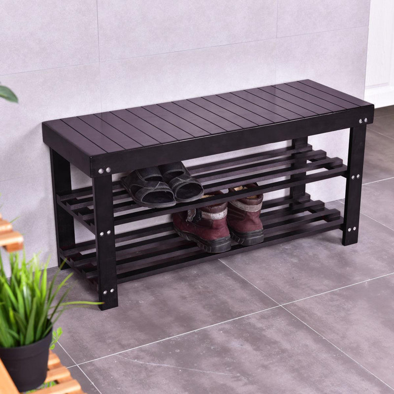 Solid Wood Storage Bench, Coffee