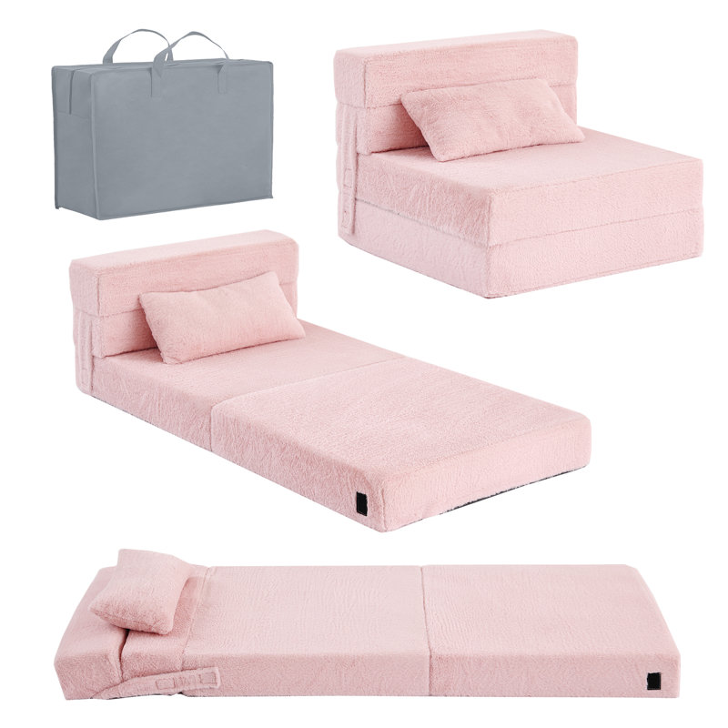 Kids Sofa Foldable Floor Mattress, Toddler Floor Fold Out Couch Sofa Bed, Child Futon Folding Chair Floor Bed With Storage Bag