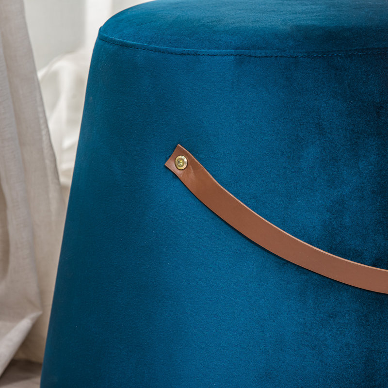 Brunner with Rope Pouf, Blue Velvet