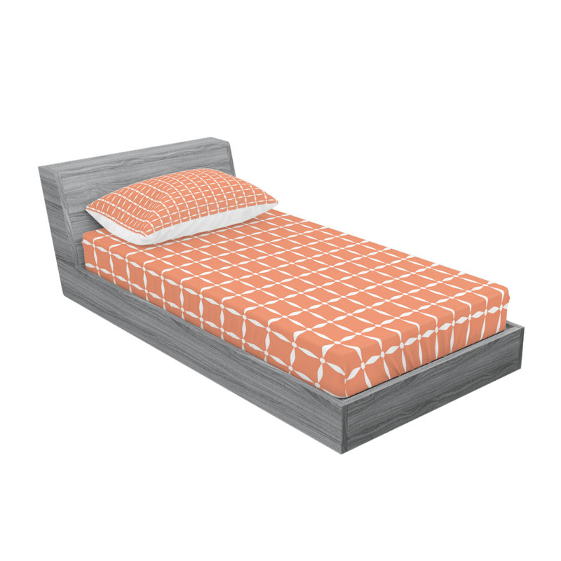 Microfiber Gingham Sheet Set, Twin Sheet Set with Fitted Sheet, Diagonalon Background Checkered
