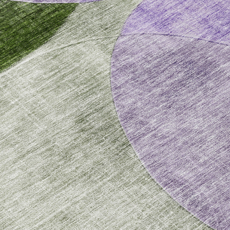 Lavender Rectangular Washable Synthetic 5' x 7' Area Rug