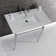 Edwardian Ceramic Rectangular Console Bathroom Sink with Overflow