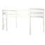 Lit simple mezzanine en bois Lit mezzanine bas avec échelle, simple, blanc-2091417525