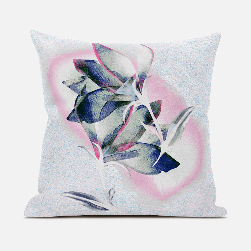 Housse et insert de coussin décoratif en polyester, Blanc / bleu, 18 po x 18 po