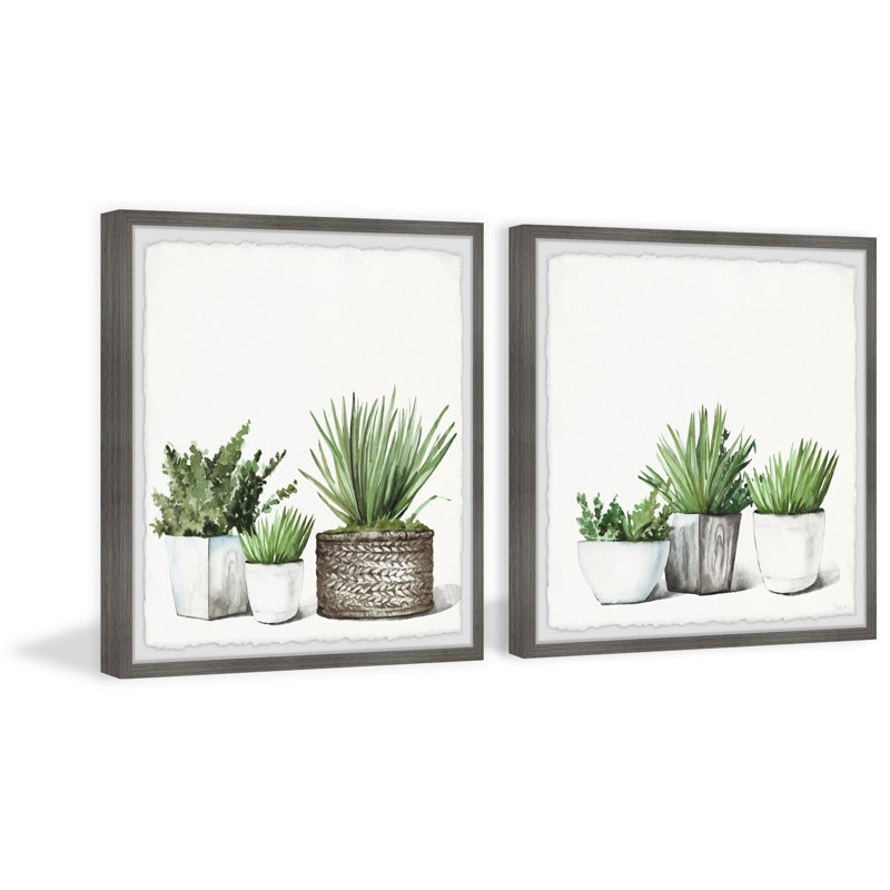 Gorgeous Greens by Parvez Taj - 2 Piece Single Picture Frame Painting Set, 30" H x 30" W x 3.81" D