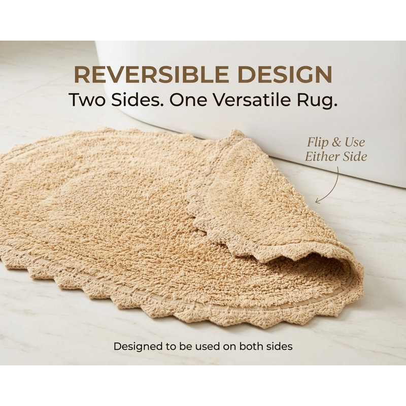 100% Cotton Bath Rug, Beige