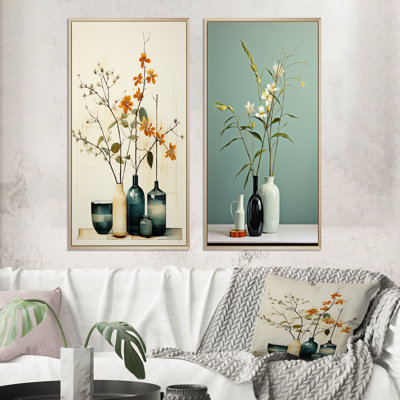 Beige orange Mid Century Minimalist Oasis Poteries "Beige orange Mid Century Minimalist Oasis Poteries" 2 - pièces sur