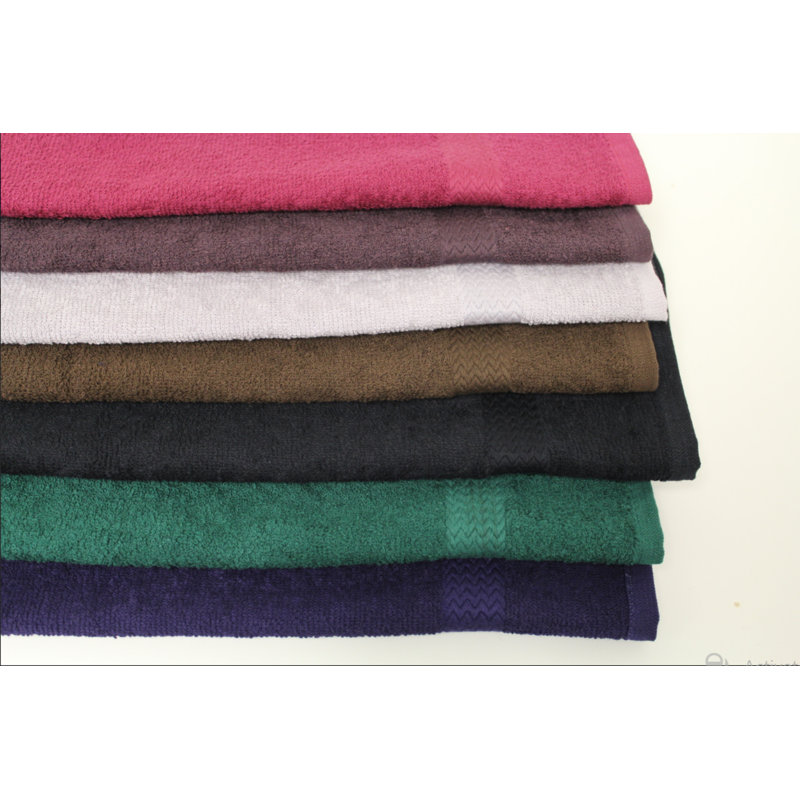 ISC Collection Ring Spun Dobby Border 100% Cotton Bath Towel Set By Rifz, Hunter Green