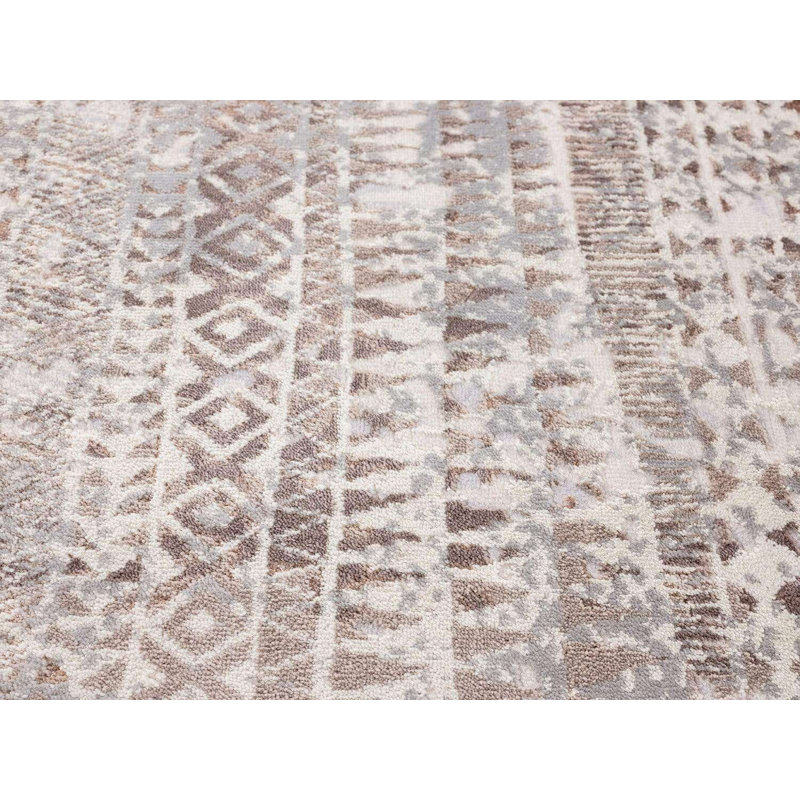 Tapis intérieur / extérieur en polyester tissé à la machine Carmene, Rectangle 8 pi x 10 pi