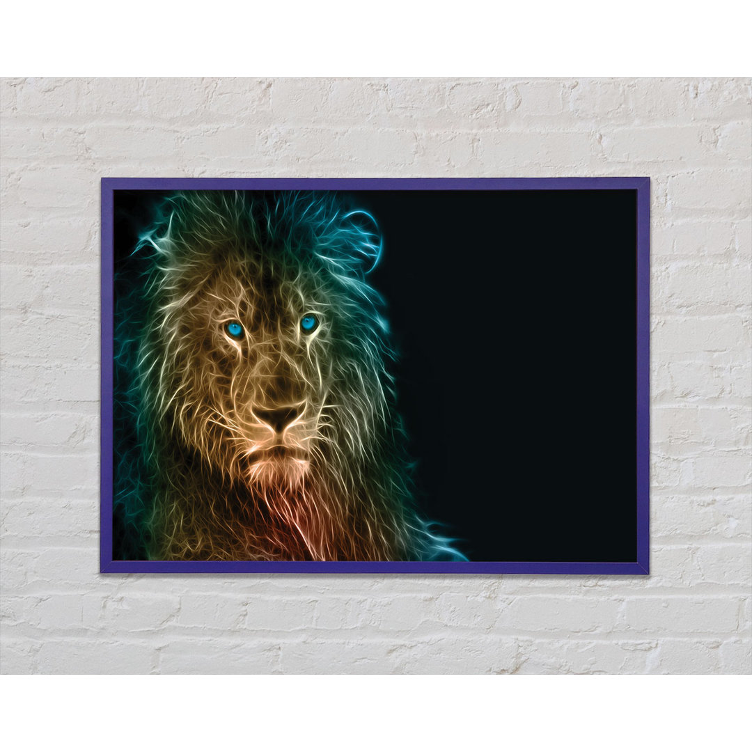 Light Infused Lion Gerahmter Druck