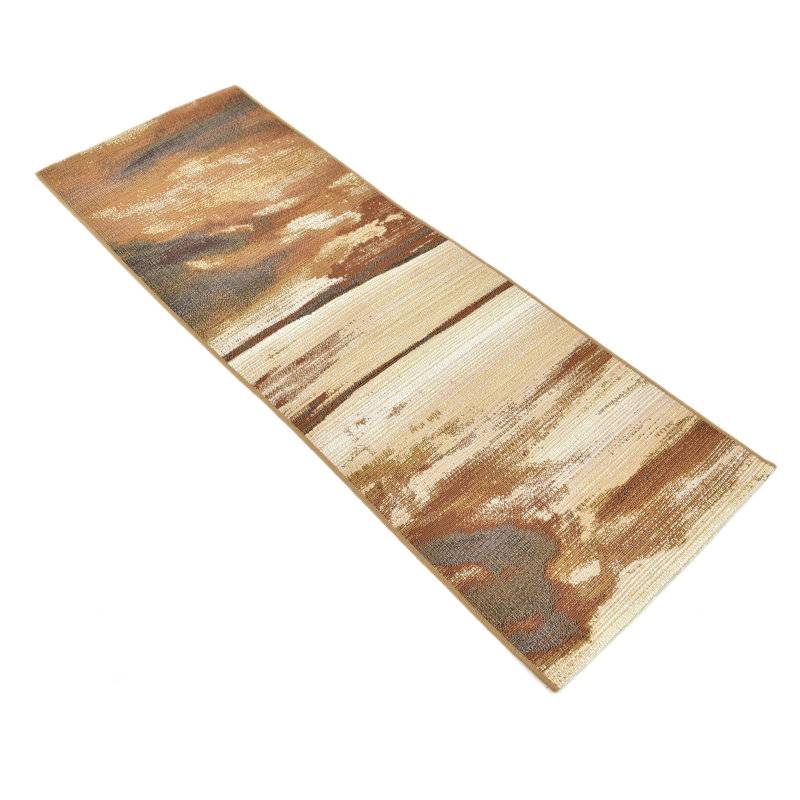 Tapis intérieur / extérieur brun Skylar, Tapis de couloir 2 pi x 6 pi 1 po