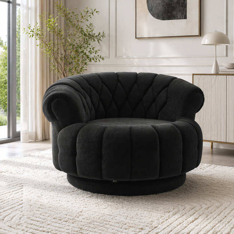 Fauteuil d'appoint pivotant, Noir