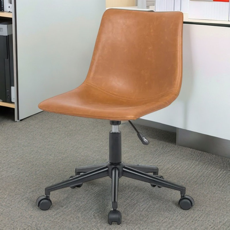 Chaise de bureau en cuir Tap , Tanné