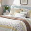 Courtepointe très grand / très grand, jaune, 6 pièces, tissu confortable, avec pièce de coussins à la mode en très grand, mélange, splendide-119105642-119105645