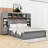 Wooden Platform Bed With 2 Drawers and Trundle and Cabinet-645334668-645334671-608654780