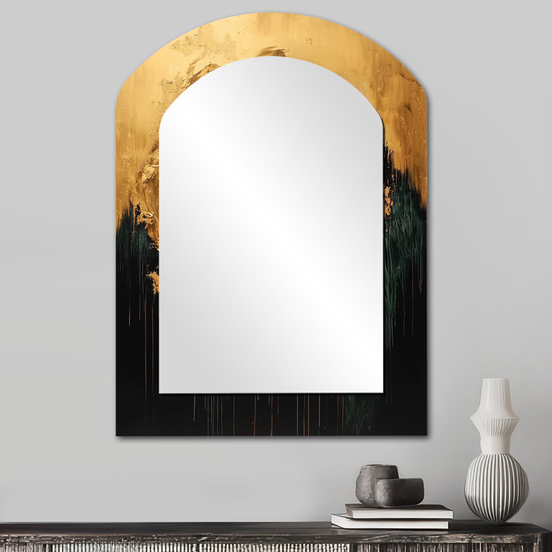 Miroir mural noir et noir Modern Eclipse Moon, 34 po x 25 po