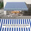 Auvent de terrasse 13 'x 10' avec lumières à DEL, protection solaire UV40 +, rétractable électrique, bleu, terrasse, terrasse de jardin, 10 pi, écran pour patio, cour, bleu blanc