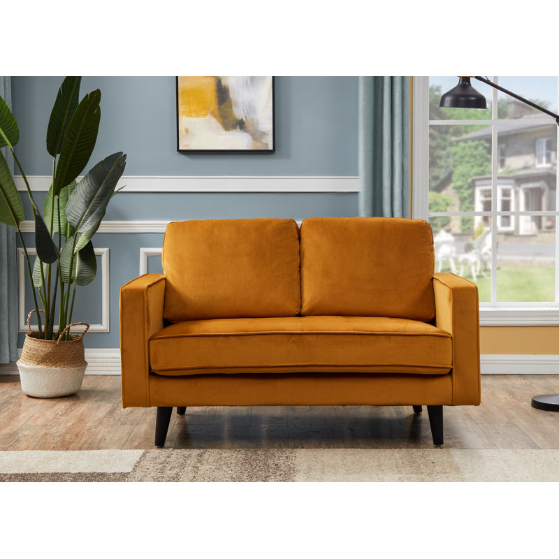 Balfor 2 Seater Velvet Sofa, Mustard