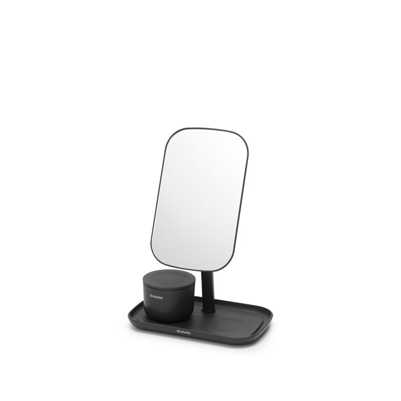 Brabantia Renew Mirror with Storage Tray, Dark Grey