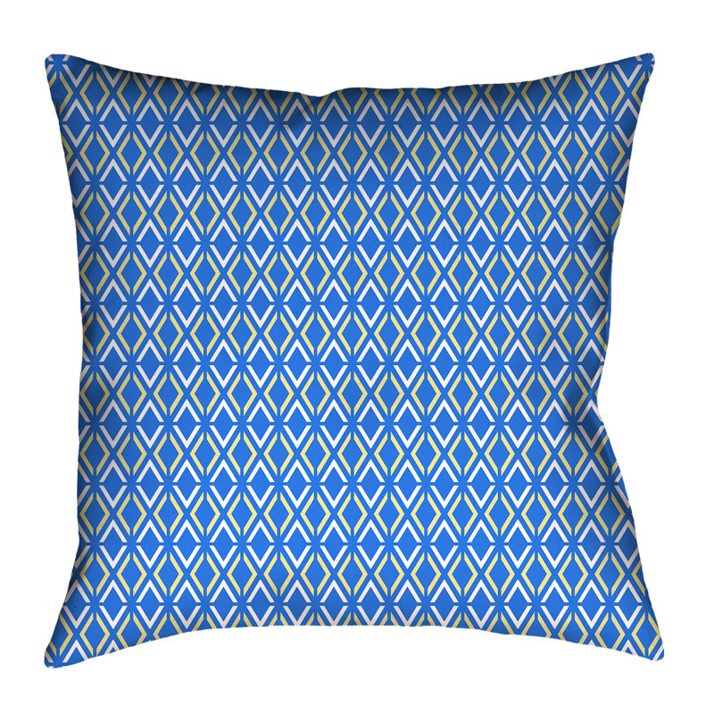 Housse de coussin Katelyn Elizabeth, 18 po x 18 po, Bleu / Jaune, Simili suède