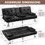 Canapé convertible en similicuir de 66 po avec porte-gobelet Janni-437376643-462683312