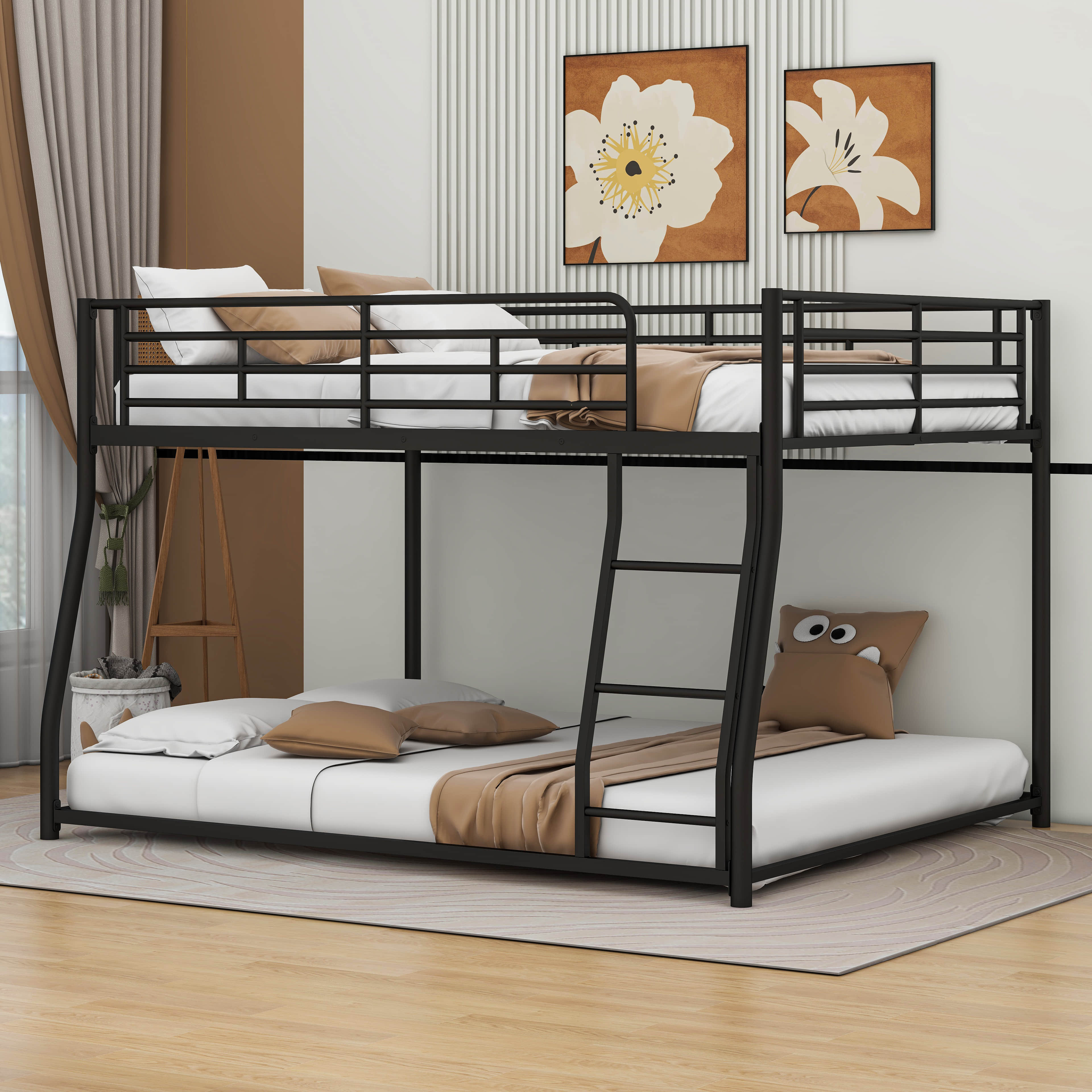 Cosmic Metal Floor Full XL Over Queen Bunk Bed | Wayfair