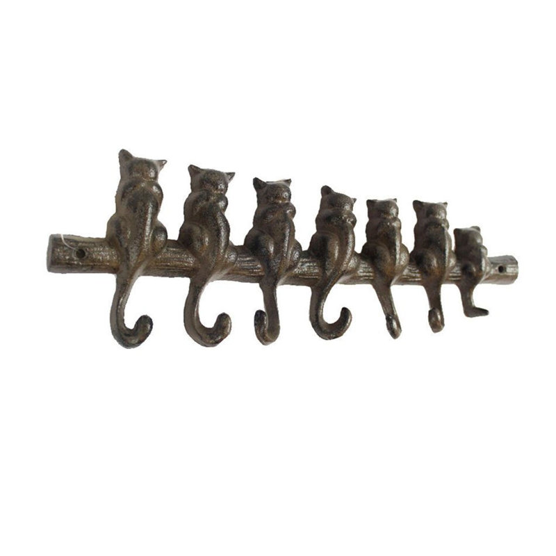 Crochets muraux moulés en fonte Lerna, Marron foncé