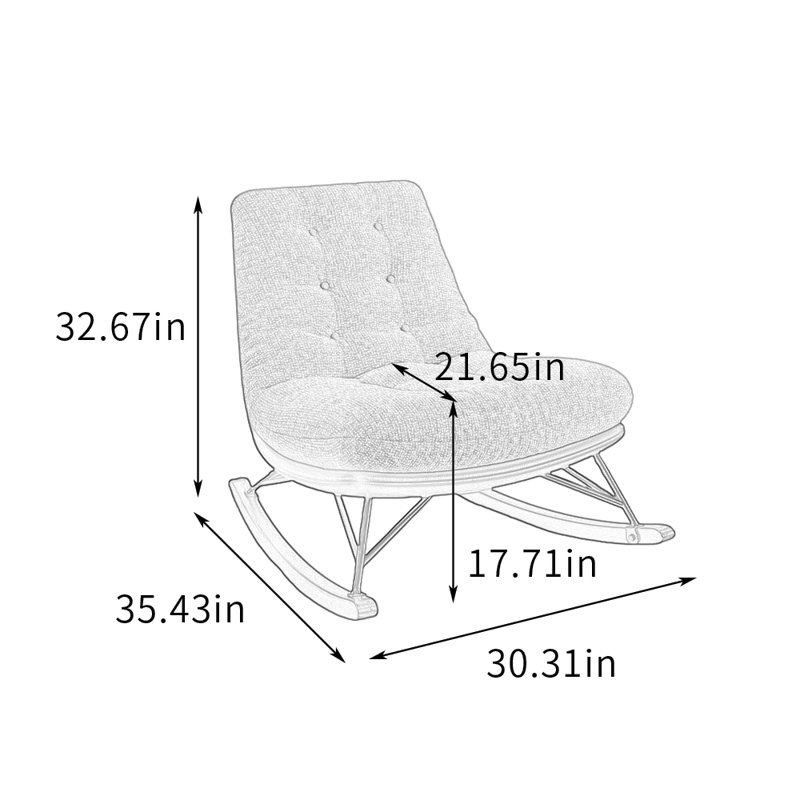 Chaise berçante ergonomique simple pour salon simple, Bleu