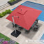 Parasol rectangulaire en porte-à-faux 9 pi x 12 pi Gardette, rouge-585595021-645168446