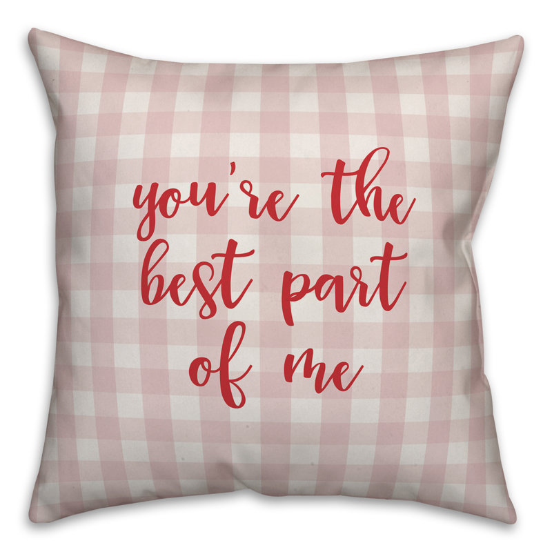  Vous êtes le meilleur coussin décoratif en tissu écossais de 16 po, Rose / Rouge, Housse de coussin