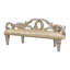 Banc capitonné en similicuir de couleur champagne et beige