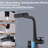 Temperature Display Kitchen Faucet In Matte Black - Pull Down Single Handle With Three Water Outlet Components  Stream, Spray, Rainfall  For Waterfall & Control And Kinds Rainfall