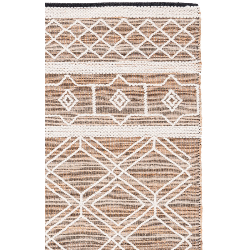 Tapis en jute / laine / coton tissé à la main Adwell, Rectangle 4 pi x 6 pi